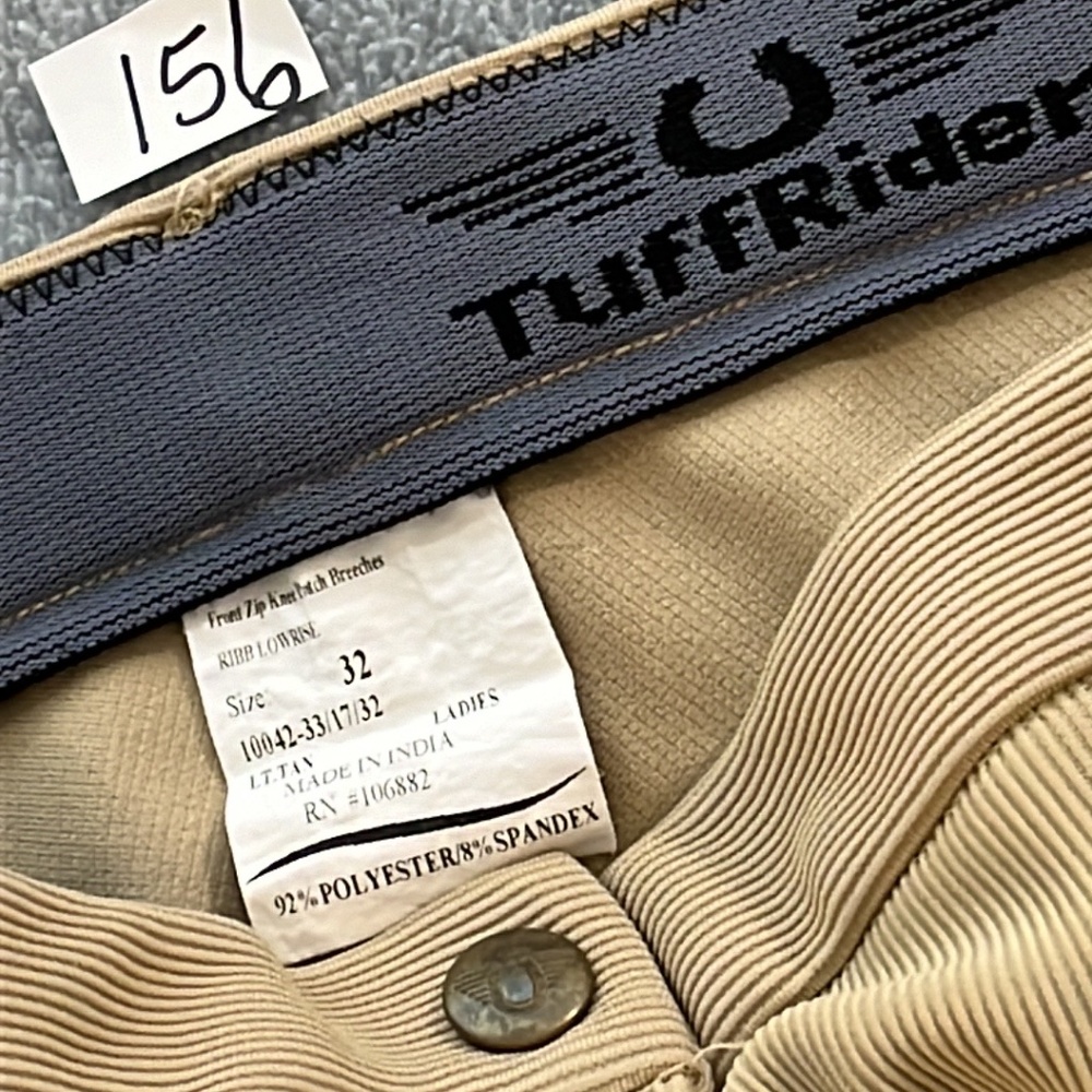 Womens Tuff Rider Equestrian Riding Breeches Pants Size 32 Ribbed - Picture 2 of 12